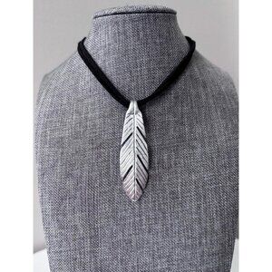 Upcycled Silverware Feather Pendant Necklace: Handmade Bohemian Flatware Jewelry